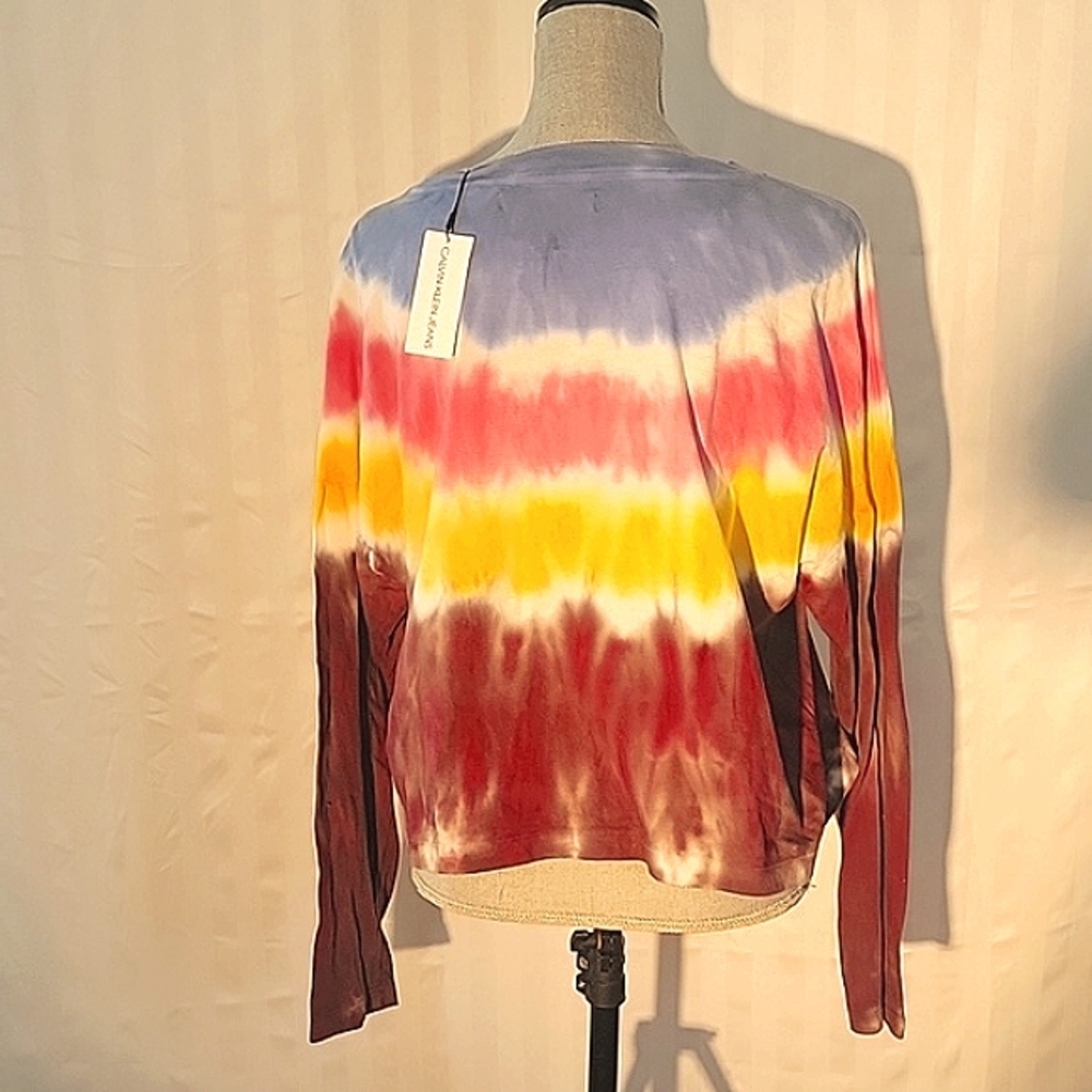 Calvin Klein Jeans Women's Long Sleeve Cotton Tie-Dyed T-Shirt, Size: NWT - Picture 11 of 11
